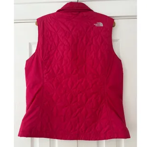 The North Face Womens Quilted Full Zip Vest Pink Raspberry Large L Insulated thumbnail 2