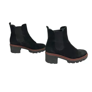 Antonio de Faria Black Suede Chunky Heeled Chelsea Boots thumbnail 6