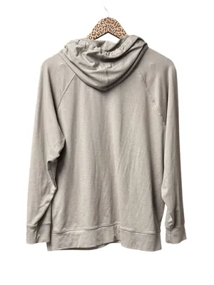 Vuori Halo Oversized Long Sleeve Pullover Hoodie Oatmeal Heather Beige Tan Small thumbnail 6