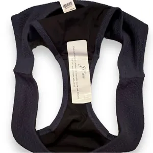 J. Crew Textured‎ Curved-Waist Cheeky Bikini Swim Bottom in Navy Blue Sz L NEW thumbnail 3