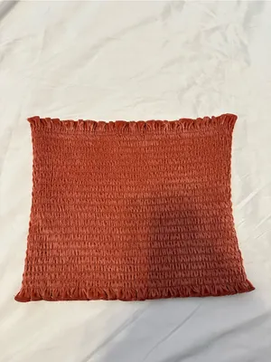 Hollister Smocked Tube Top in Orange in XS thumbnail 4