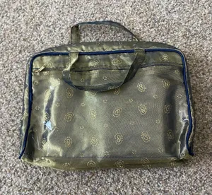 Patterned Vintage Travel Bag Set And Organizer Green thumbnail 1