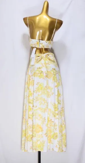 Boutique BILLY J Saraya White/Yellow Floral Top and Skirt Set thumbnail 6