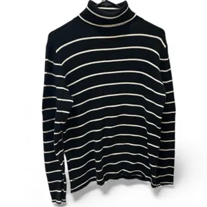 LAUREN RALPH LAUREN ribbed turtle neck sweater size XL black white 100% cotton thumbnail 2