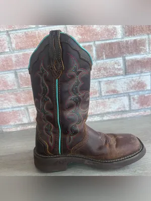 Justin Gypsy Raya Cowboy Boots Western Women’s 7 Country Brown Teal Cowgirl thumbnail 7