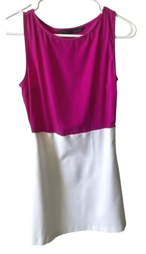NWT Zara Magenta & White Aline Dress, Small‎ thumbnail 1