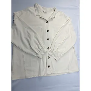Peach‎ Love California Botton Up Shirt in a sandstone or cream color thumbnail 3
