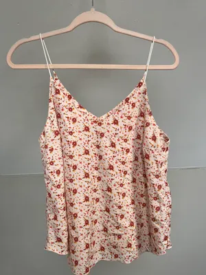 Floral Print Tank Top Orange Size M thumbnail 1