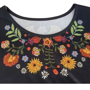 BRAND NEW ~ Long Sleeve Black Floral Casual Office Dress ~ Women's SMALL thumbnail 4