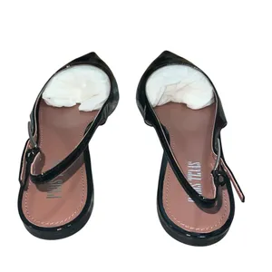 NEW NIB Paris Texas Jessica Western Slingback Flat 10 In Black Patent Leather thumbnail 6
