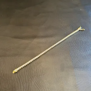Moissanite Tennis Bracelet VVS1 3mm 7 Inches Gold Brand New thumbnail 3