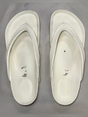 Birkenstock White Rubber Toe Post Thong Size 8 Women Size 6 Men thumbnail 3