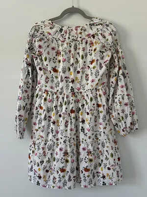 Tuckernuck Hampton House Ivory Floral Botanical Long Sleeve Boho Mini Dress XS thumbnail 3