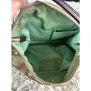 Vintage Coach Poppy Graffiti Glam Shoulder Bag Khaki Monogram Multicolor Sparkle thumbnail 10