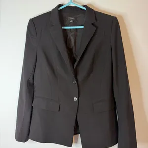 Ann Taylor Black Virgin Wool Blend Blazer Jacket Size 8 thumbnail 4