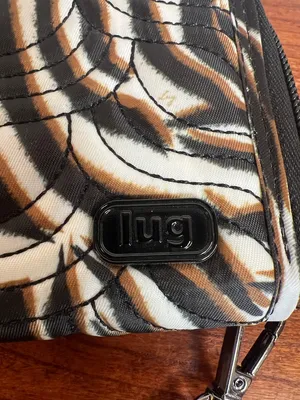 Lug Zebra Print Wristlet Wallet in Black, White & Brown thumbnail 2