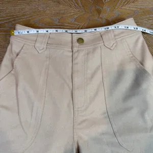 Line & Dot Weekend Cargo Pants Tan Khaki High Waist Utility Size Small thumbnail 8