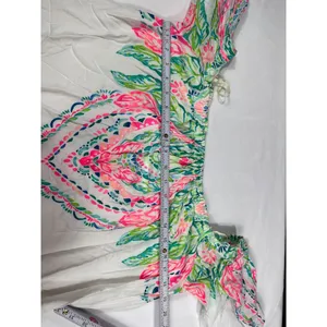 Lilly Pulitzer SKU 7935 Multicolor Off Shoulder Floral Dress Size L thumbnail 3