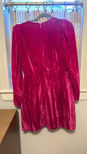 Adelyn Rae Pink Velvet Dress thumbnail 5
