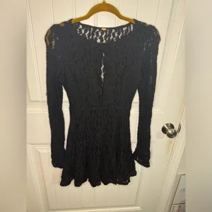 Free People Teen Witch Black Lace Dress thumbnail 2