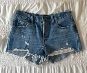Levi’s Dark Wash 501 Denim Shorts thumbnail 1