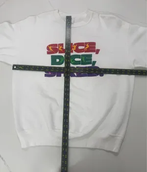 Vintage 90s Slice Dice Shred Ski Sweatshirt XL Made USA Delta Neon Ski Snowboard Crewneck thumbnail 5