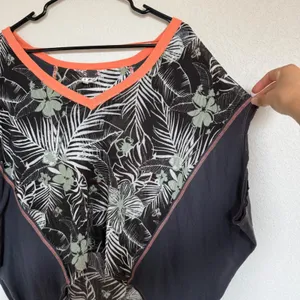 We The Free Free People Tropical Palm Print Dolman Mesh Top XS Boho Slouchy thumbnail 3