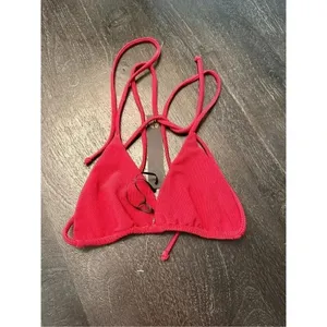 Revolve House‎ Of Harlow Red Swim Bikini Top Sz S thumbnail 2