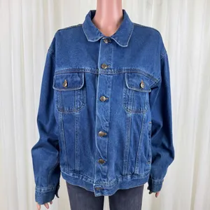 Women's Natural Identity Denim Jean Jacket Y2K Trucker Blue Sz XL 20 thumbnail 2