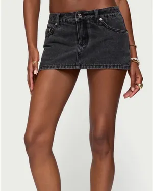 Edikted Mini Skort- Black Denim thumbnail 2