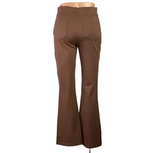 NEW Womens Brown High Waisted Pull On Flared Bootcut Trousers Ankle Pants Sz XS thumbnail 3