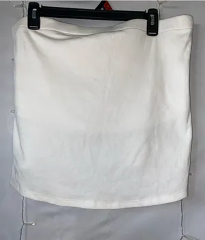 White Ribbed Mini Skirt Size XXL thumbnail 1