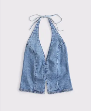 Abercrombie & Fitch Denim Halter Top thumbnail 6