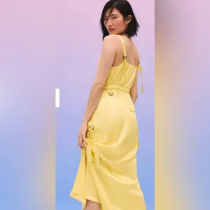Love The Label Anthropologie Sleeveless Utility‎ Dress Yellow Size XS thumbnail 2