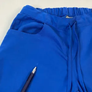 Greys Anatomy Scrub Pants Women Sz XSP Blue Drawstring Petite Workwear GUC *FLAW thumbnail 11