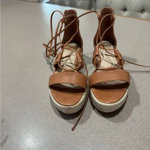 Women’s Tan Leather Lace-Up Espadrille Sandals by Vince Camuto thumbnail 2