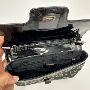 MCM Monogram Black and Gray Shoulder Bag thumbnail 4