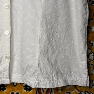 90s VTG Allyson Whitmore Raised Swiss Dot Embroidered White Shirt XL 100% Cotton thumbnail 4