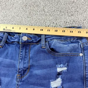Judy Blue Distressed Denim Short XL High Rise Frayed Hem Stretch Jean Short Boho thumbnail 3