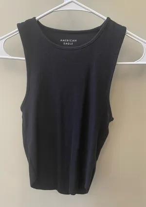 Black American Eagle Tank Top XS Ribbed thumbnail 1