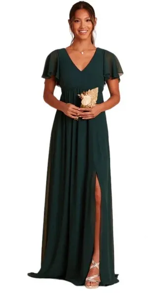 Birdy Grey Hannah Emerald Green Empire Dress Size XS‎ Bridesmaid Event Pockets thumbnail 1