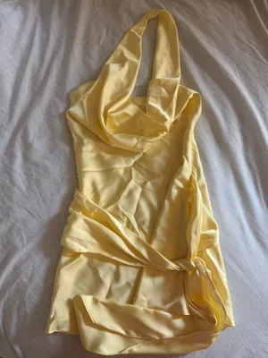ZARA Satin Dress Effect Yellow thumbnail 3