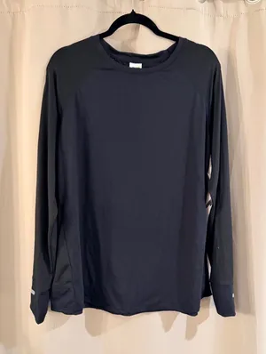 Avia Black Long-Sleeve Athletic Performance Tee thumbnail 1