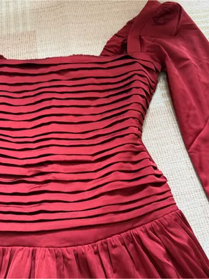 Abercrombie & Fitch Emerson Drop-Waist Satin Mini Dress in Red Dahlia Small NEW thumbnail 3