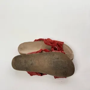 Anthropologie Bianca Ruffled‎ Slide Sandals in Red Size 8 thumbnail 2