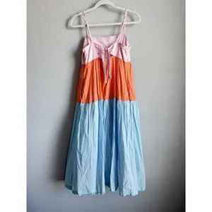 J.Crew Sunset Colorblock Tiered Maxi Sundress Coastal Boho‎ Summer Poplin Size 4 thumbnail 10