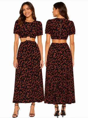STAUD | Calypso Poppy Cut-Out‎ Dress thumbnail 2