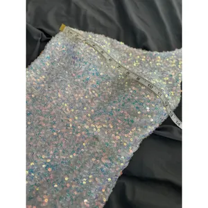Windsor Y2K style Glam Iridescent Sequin One Shoulder Hoco formal Gown SzXS thumbnail 4