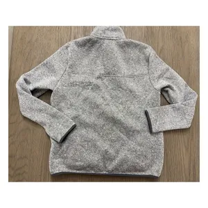 Eddie Bauer Women’s Fleece Pullover Medium Gray Snap Neck Sweater thumbnail 5