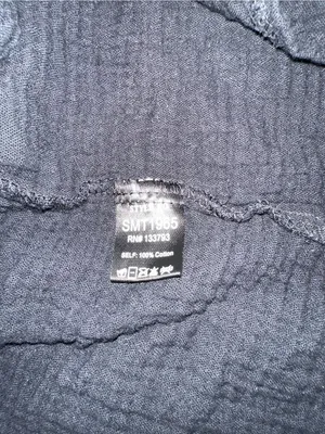 POL Black Gauze Crochet Sleeves Button Up Oversized Shacket SMALL thumbnail 5